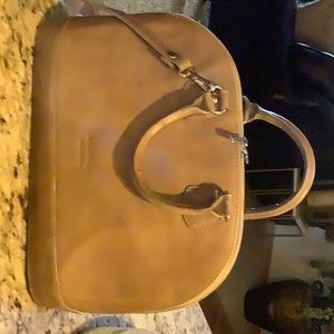 Large Italian leather duffle crossbody purse